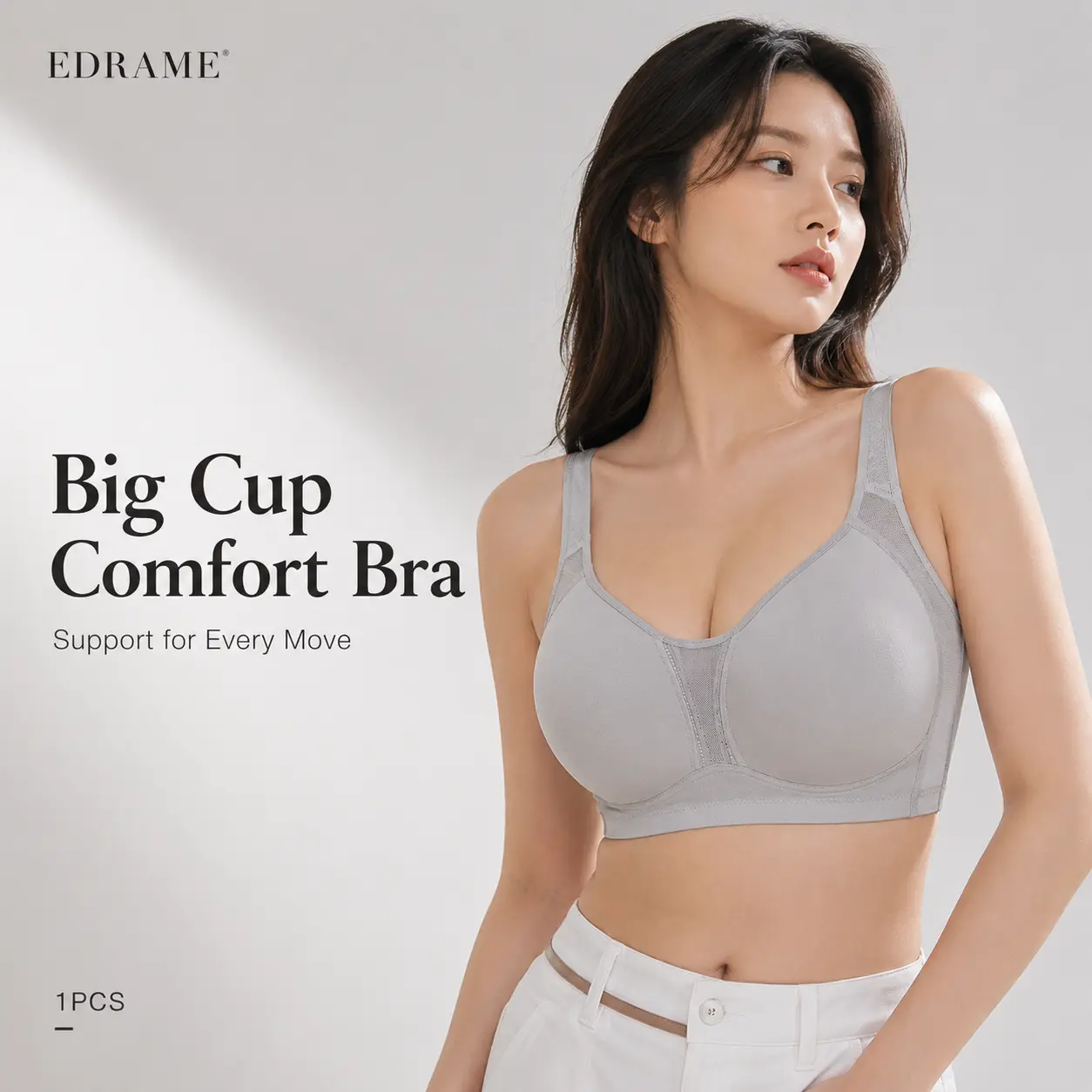 EDRAME bra big cup tanpa kawat 633 dengan panel samping tinggi