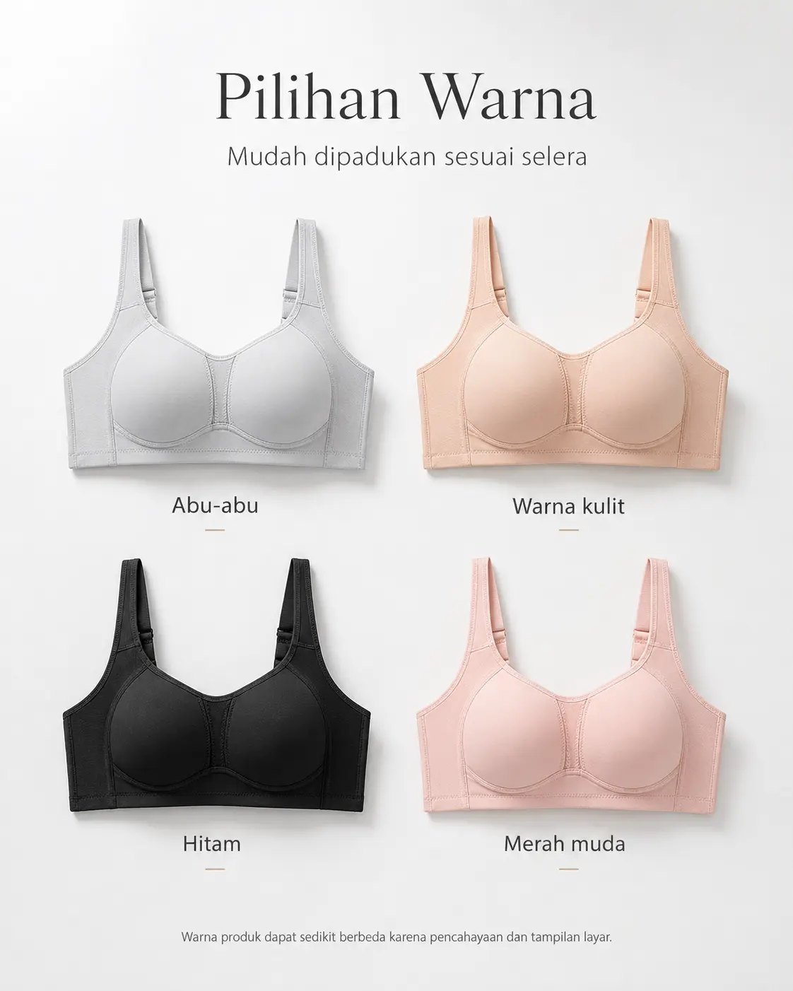 EDRAME bra big cup tanpa kawat 633 dengan panel samping tinggi — detail 6