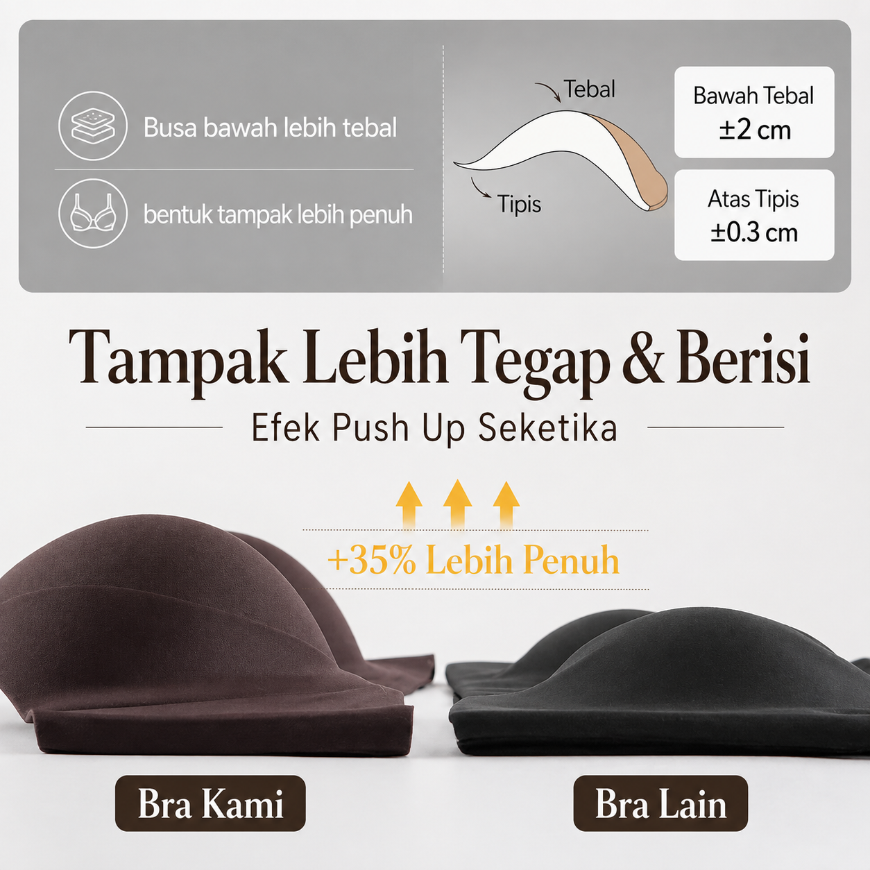 EDRAME bra push up tanpa kawat 99128 dengan cup 3D dan tali berkilau — detail 9